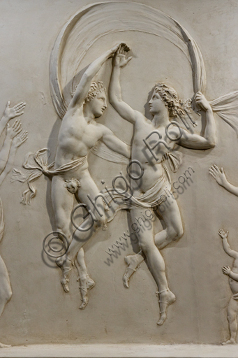 Particolare scultura in gesso Danza dei figli di Alcinoo di Antonio Canova, 1790-1792, stile neoclassico