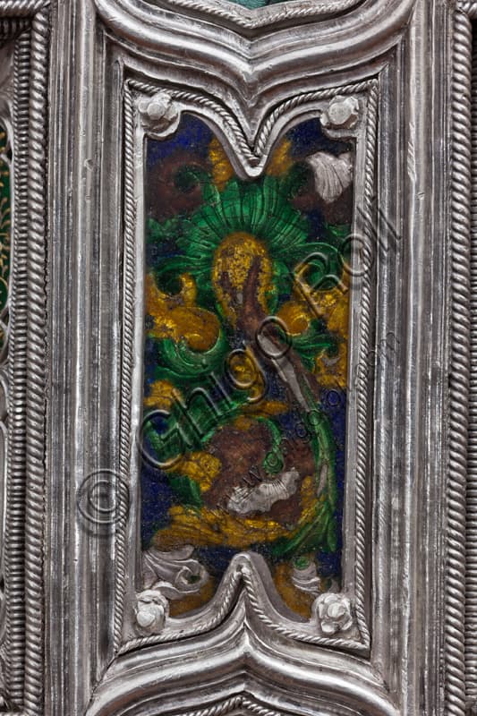 Floral decoration detail of the Cross of St. John, Opera del Duomo Museum Florence, Renaissance