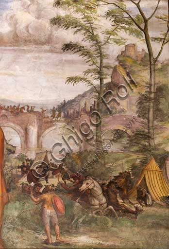 Dettaglio affresco La Famiglia di Dario davanti ad Alessandro, Sodoma, Villa Farnesina Roma