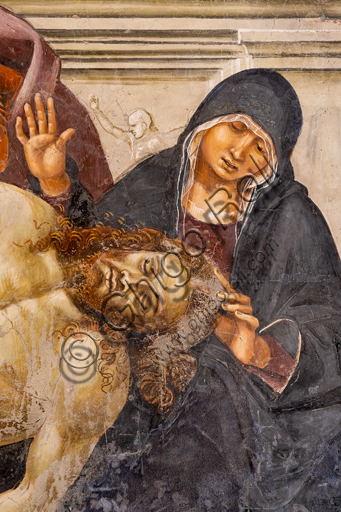 Detail Lamentation of the Dead Christ fresco Luca Signorelli Chapel St. Brizio Orvieto Cathedral