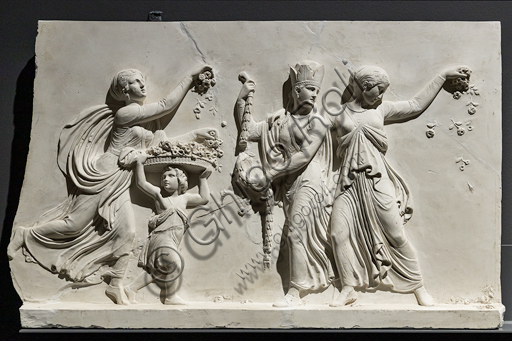 Dettaglio delle danzatrici che spargono fiori nel fregio L'ingresso di Alessandro Magno in Babilonia di Bertel Thorvaldsen