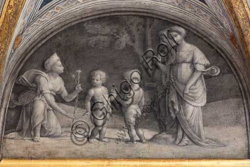 Detail of Garofalo fresco lunette - Myth of Eros and Anteros inspired by Celio Calcagnini - Palazzo Costabili Ferrara