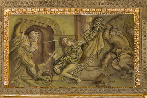 Dipinto barocco Il martirio di San Sebastiano di Giovanni Andrea Carlone, volta Cappella Senarega Duomo di Genova