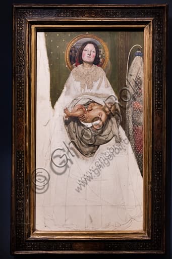 Dipinto 'Prendete vostro figlio, Signore' di Ford Madox Brown che ritrae una madre con bambino riflessa in uno specchio.