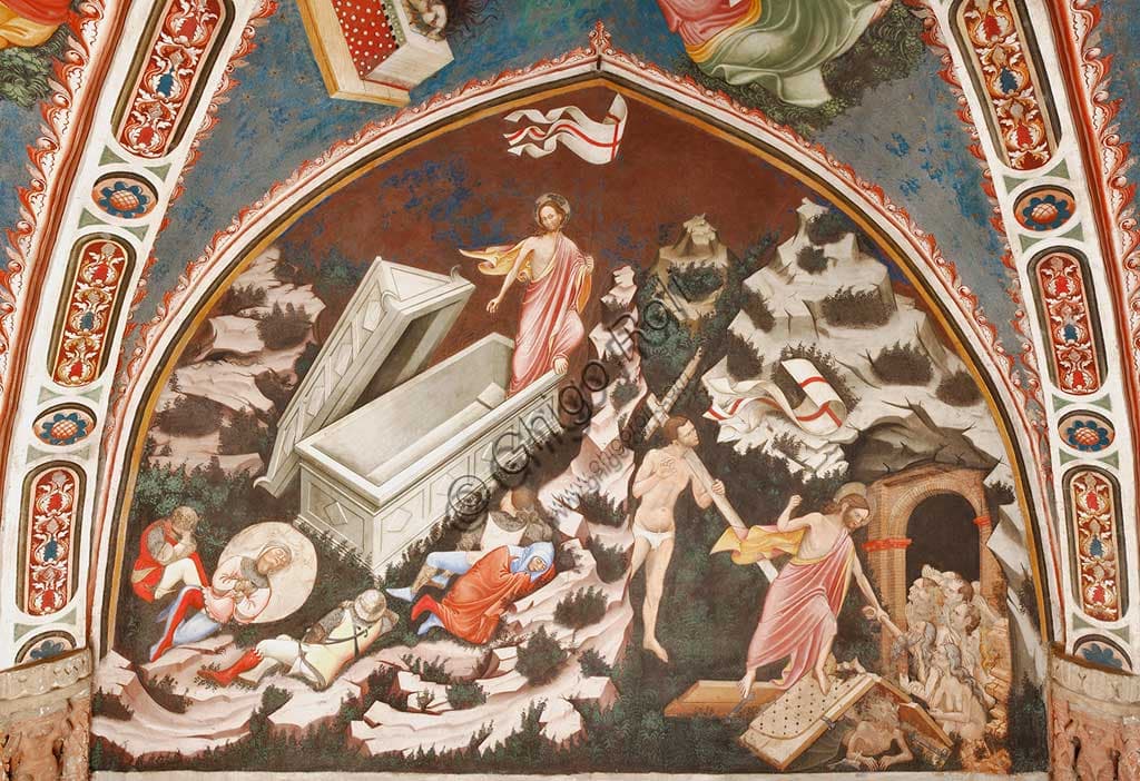 Fresco depicting the Descent into Limbo and Resurrection by the Master of Vignola, detail with Christ and Adam, Vignola