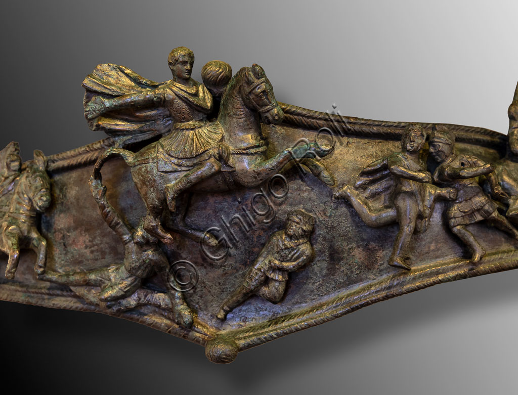 Elemento decorativo in bronzo romano del Capitolium conservato al Museo di Santa Giulia a Brescia
