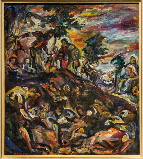 Dipinto La moltiplicazione dei pani e dei pesci di Emilio Vedova, Museo Novecento Firenze
