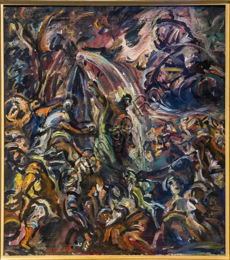 Dipinto Mosé fa scaturire l'acqua dalle rocce di Emilio Vedova al Museo Novecento di Firenze
