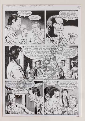 Tavola originale a fumetti Tex La cavalcata del morto disegnata da Fabio Civitelli Collezione Assicoop Unipol