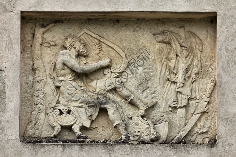 Facciata orientale di Palazzo Te a Mantova che guarda il giardino, architettura di Giulio Romano