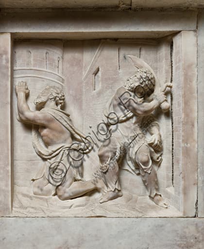 Formella 'La decollazione del Battista', Monumento Funebre Arcivescovo Giuliano Cybo, Duomo di Genova, opera di Della Porta e Niccolò Da Corte.