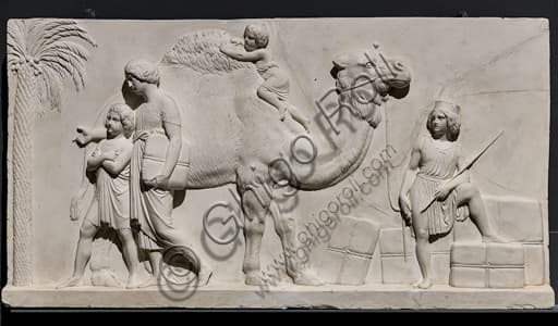 Fregio scultoreo di Thorvaldsen - Alessandro Magno a Babilonia con dromedario, palma e figure allegoriche