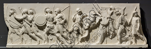 Dettaglio del fregio L'ingresso di Alessandro Magno in Babilonia di Bertel Thorvaldsen che raffigura i soldati macedoni con il bottino