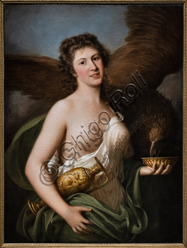 Dipinto di Gaspare Landi: Giuseppina Grassini interpreta la dea Ebe che offre il nettare all'aquila di Giove, olio su tela del 1791-92