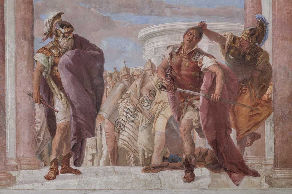 Detail Tiepolo fresco Iliad, Athena and Achilles, Villa Valmarana ai Nani Vicenza