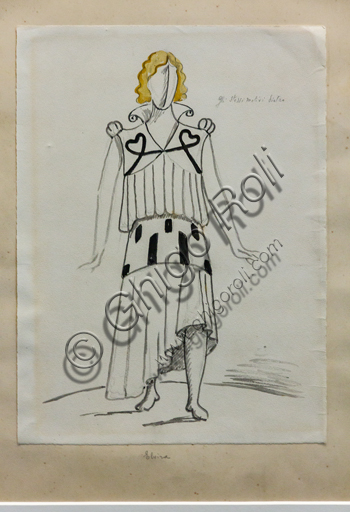 Elvira per I Puritani di Vincenzo Bellini, opera di Giorgio De Chirico, 1933, matita e tempera su carta - Museo Novecento Firenze