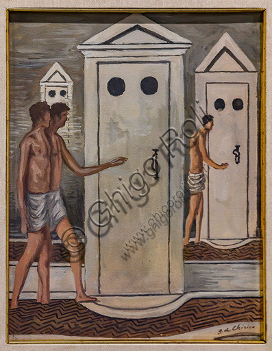 Dipinto Les Bains Mystérieux di Giorgio De Chirico al Museo Novecento di Firenze