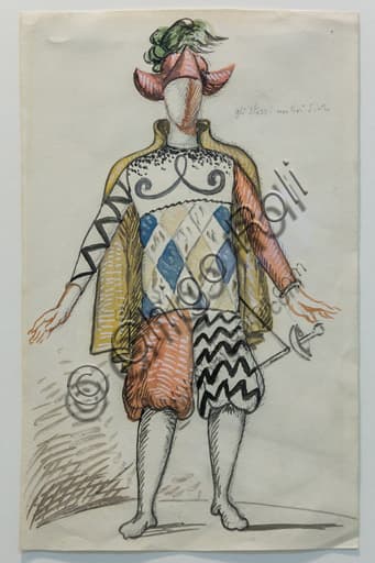 De Chirico Puritano per I Puritani di Bellini, 1933, matita e tempera su carta, Museo Novecento Firenze
