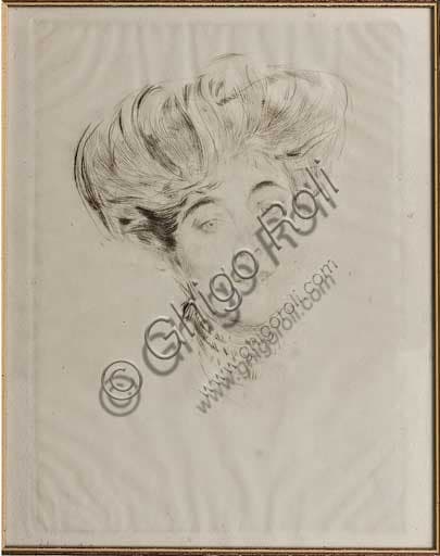 Ritratto contessa d'Orsay incisione punta secca Giovanni Boldini arte italiana