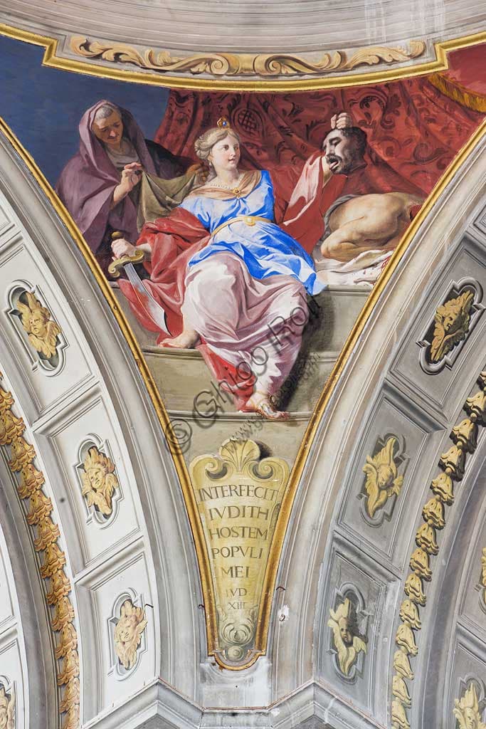 Affresco Giuditta e Oloferne di Andrea Pozzo, pennacchio cupola Sant'Ignazio Roma