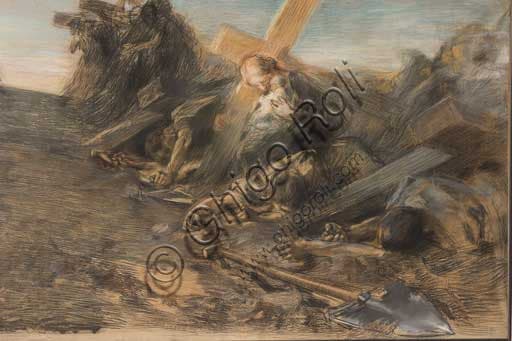 Visione triste, quadro di Giuseppe Mentessi, pittore italiano, 1899, tecnica mista