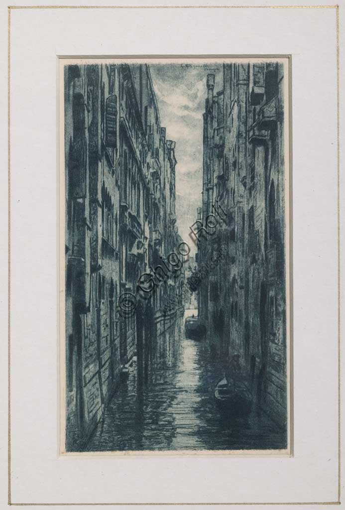Acquaforte Canale a Venezia Giuseppe Miti Zanetti Collezione Assicoop Unipol