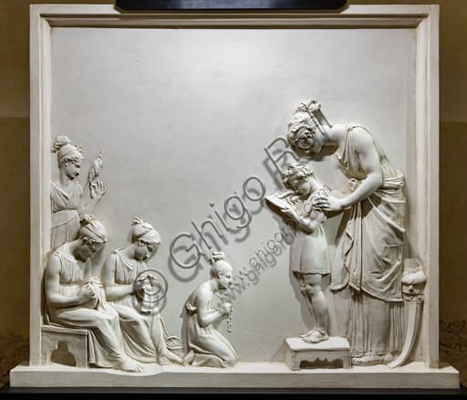 Scultura in gesso 'Insegnare agli ignoranti' di Antonio Canova, opera del 1795.