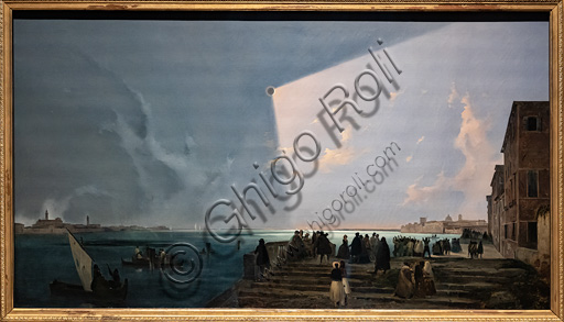 Dipinto Eclisse di sole alle Fondamenta Nuove di Ippolito Caffi, olio su tela 1842, Venezia