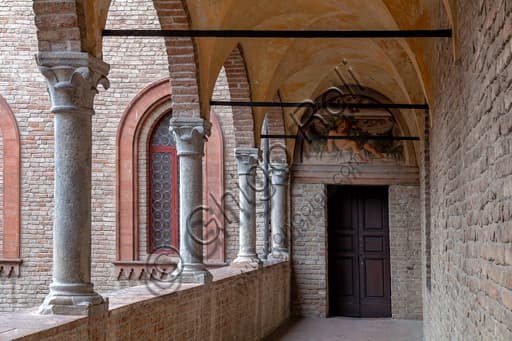 Loggiato rinascimentale della Rocca Sanvitale a Fontanellato, particolare architettonico del castello