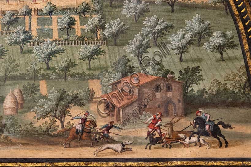 Lunetta La Magia Giusto Utens Villa Medicea scena di caccia Ferdinando I de' Medici