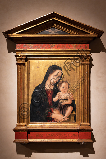 Dipinto Madonna con Bambino di Antoniazzo Romano, tempera su tavola, Galleria Nazionale dell'Umbria Perugia