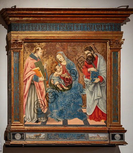 Dipinto Madonna con Bambino e Santi Montano e Bartolomeo di Filippino Lippi, 1485, Rinascimento, Museo Diocesano Spoleto