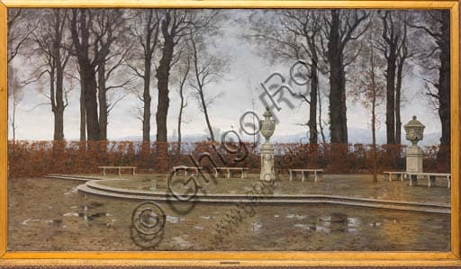 Dipinto Giardino reale di Torino dopo le piogge di marzo di Marco Calderini, Galleria Ricci Oddi Piacenza