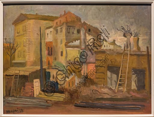 Dipinto "Demolizioni" di Mario Mafai, 1937, olio su tela, esposto al Museo Novecento di Firenze