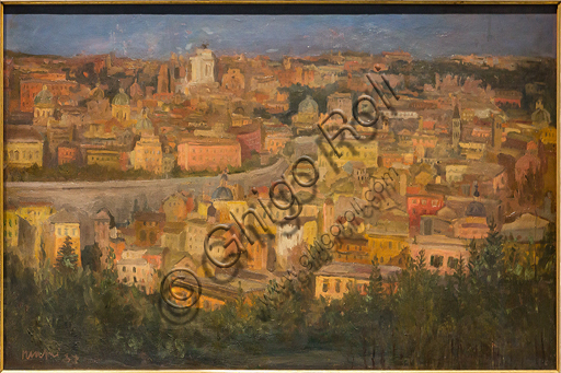 Dipinto Roma dal Gianicolo di Mario Mafai, olio su tela 1937