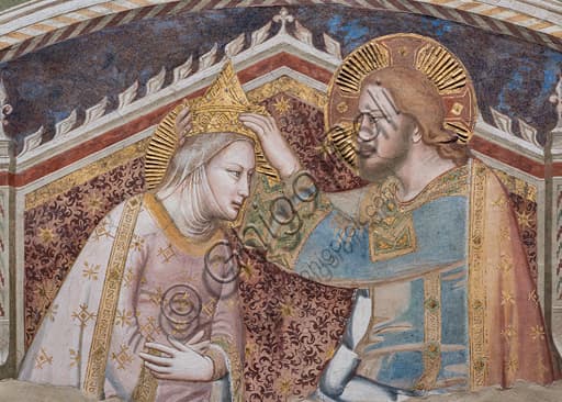 Affresco Incoronazione della Vergine di Maso di Banco nella Basilica di Santa Croce a Firenze
