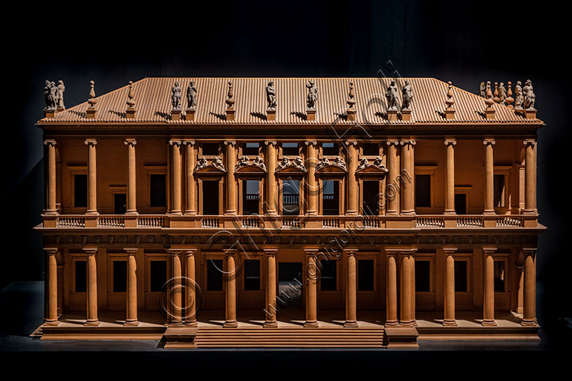 Modello architettonico in legno di Palazzo Chiericati di Andrea Palladio, con dettagli in porcellana