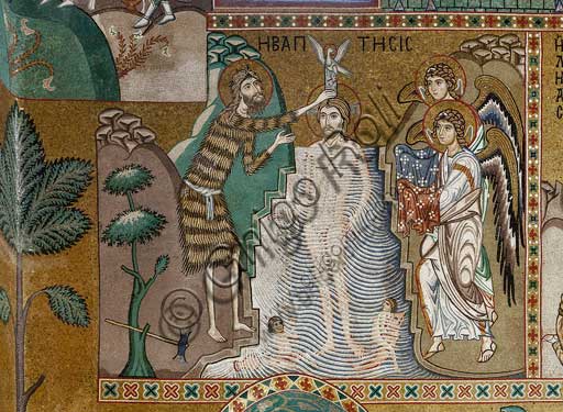 Mosaico bizantino del Battesimo di Cristo, Cappella Palatina, Palazzo dei Normanni, Palermo