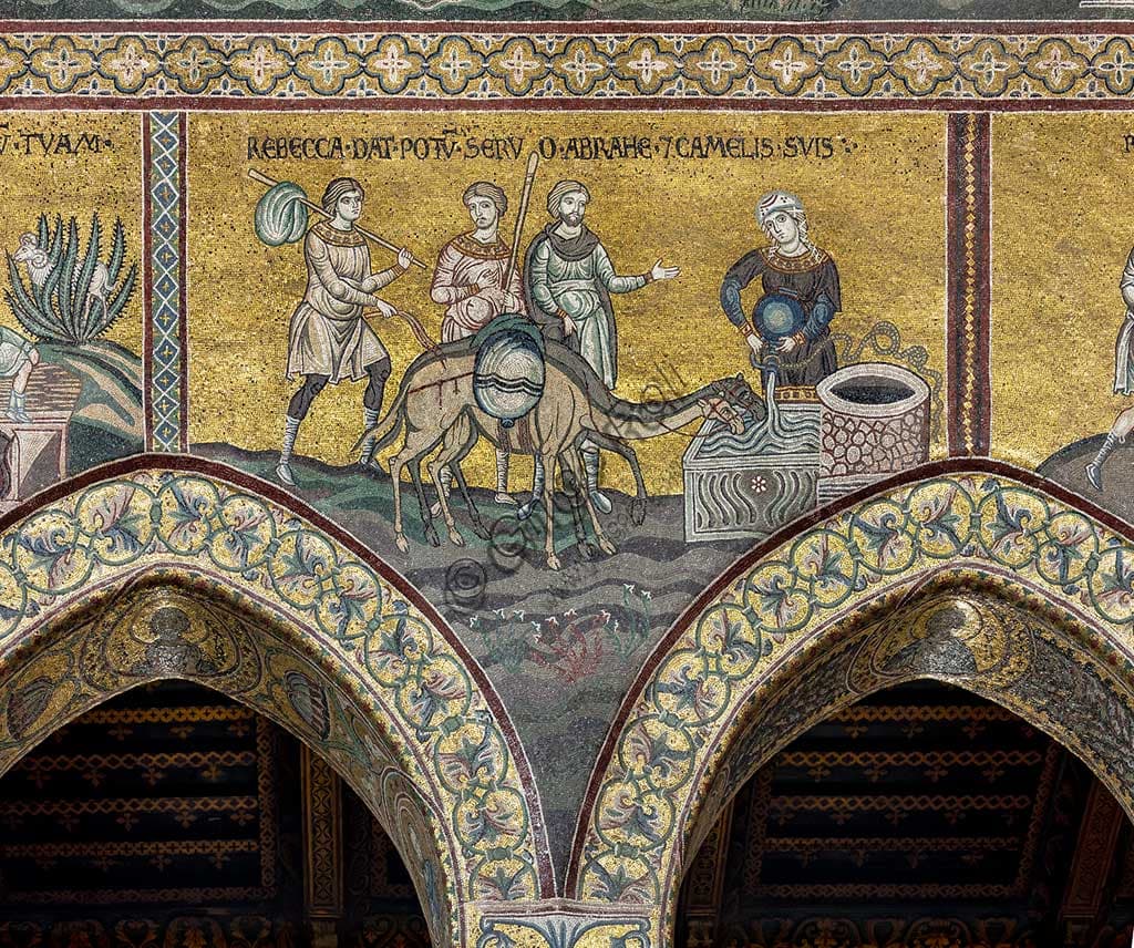 Mosaico bizantino Rebecca Abramo cammelli Duomo Monreale Sicilia