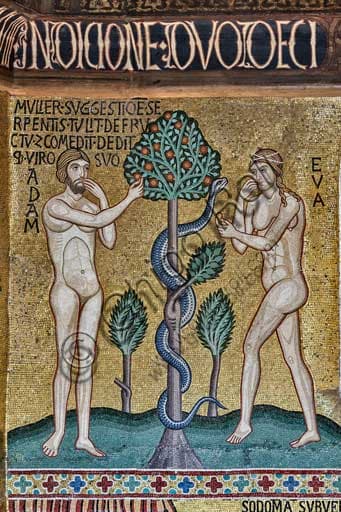 Mosaico Il Peccato Originale, XII secolo, Cappella Palatina, Palazzo Reale Palermo