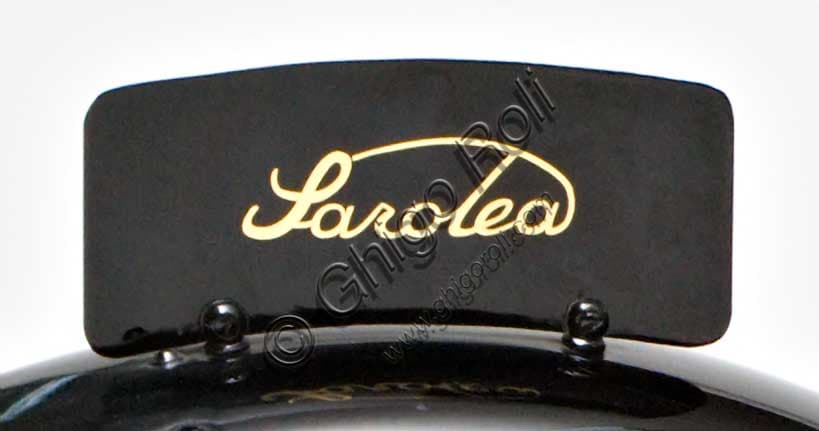 Moto d'epoca Sarolea B Supersport 350 del 1935, perfettamente restaurata, vista laterale