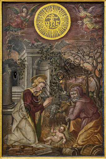 Dipinto Natività di Gesù, sportello di ciborio, olio su tavola, Basilica di Santa Croce Firenze