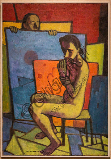 Opera 'Nudo Giallo', dipinto ad olio su tela di Felice Casorati del 1945, Museo Novecento Firenze