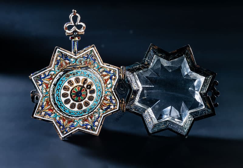 Orologio da tasca in cristallo di rocca e argento di Jacot des Combe, Museo Scienza e Tecnologia Milano