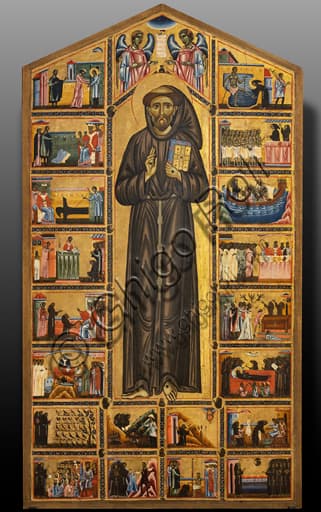 Dettaglio Pala Bardi di Coppo di Marcovaldo con San Francesco e storie della sua vita, Cappella Bardi, Firenze