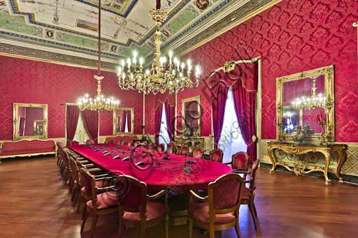 Veduta interna della Sala Rossa, Appartamento Reale nel Palazzo dei Normanni (Palazzo Reale) di Palermo