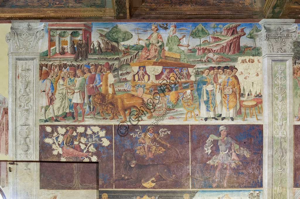 Affresco Luglio, Trionfo di Giove e Cibele, Salone dei Mesi di Palazzo Schifanoia a Ferrara