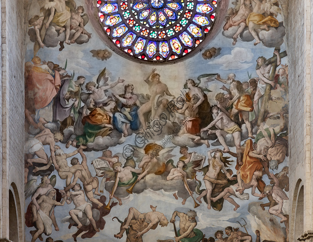 Particolare dell'affresco del Giudizio Universale di Ferraù Fenzoni, controfacciata del Duomo di Todi