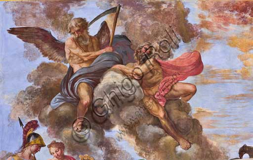 Particolare affresco Apoteosi di Ercole di Giuseppe Velasso, volta Sala d'Ercole, Palazzo dei Normanni Palermo