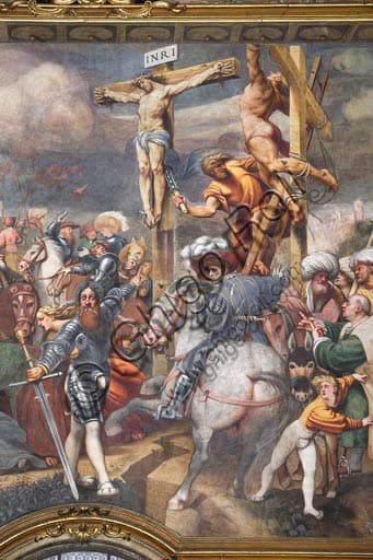 Particolare dell'affresco della Crocefissione del Pordenone, Duomo di Cremona, 1521
